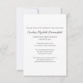 Graduation Party Foto Elegantes Skript Einladung (Rückseite)