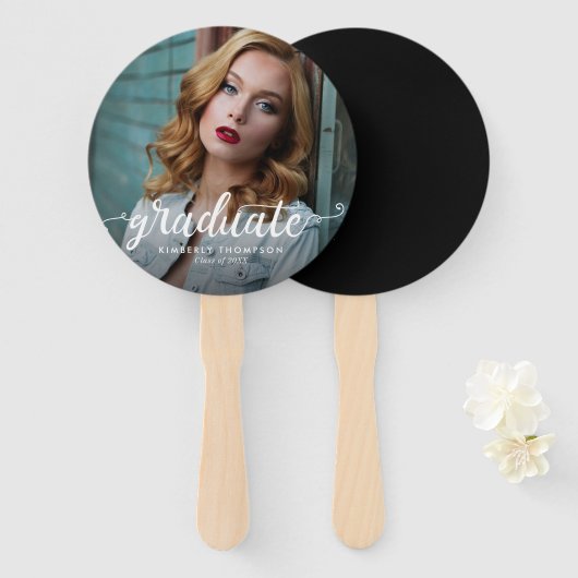 Graduation Party Foto Script Celebration Moderne Fächer (Vorne und Hinten)