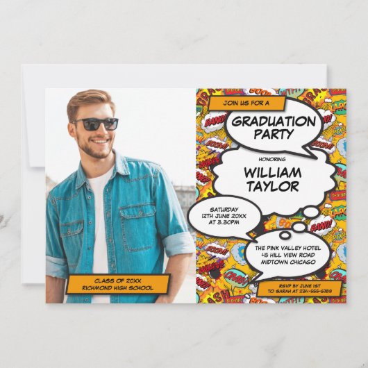 Graduation Party Fun Class of 2022 Graduate Foto Einladung (Vorderseite)