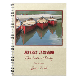 Graduation Party Gästebuch, Red Canoes Spiral Notizblock