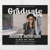 Graduation Party Glückwunschs Foto Extravagant mod Schaumweinetikett (Einzelnes Label)