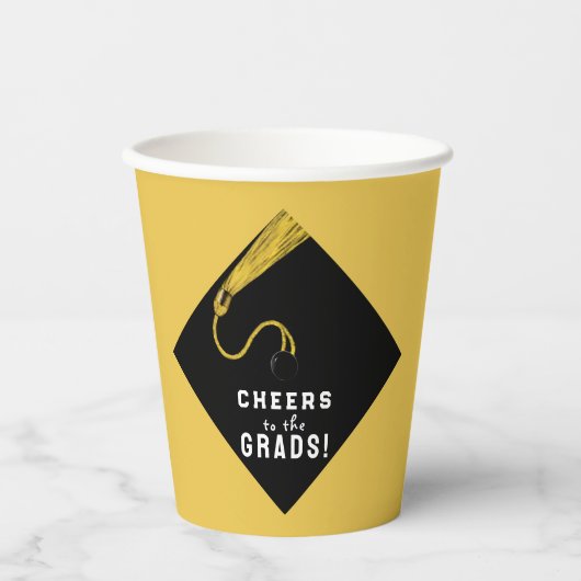 Graduation Party Gold Glückwunschs Paper Cups Pappbecher (Vorderseite)