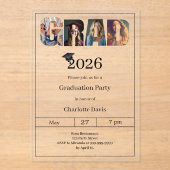 Graduation party grad photo luxury acryleinladungen (Vorderseite)