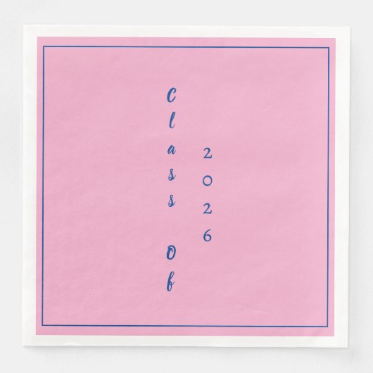 Graduation Party Graduate Class Of 2026 Pink Serviette (Vorderseite)