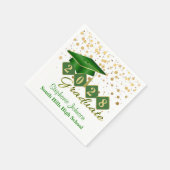 Graduation Party Green & Gold 20XX Serviette (Ecke)