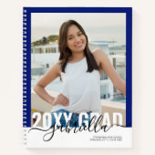 Graduation Party Guest Advice Book Modern Blue Notizblock (Vorderseite)