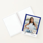 Graduation Party Guest Advice Book Modern Blue Notizblock (Innenseite)