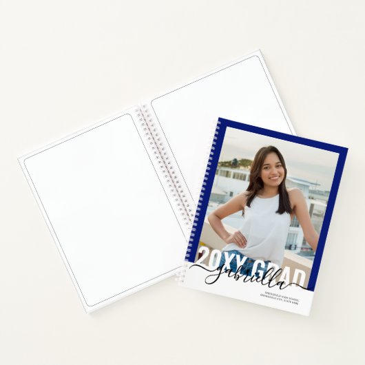Graduation Party Guest Advice Book Modern Blue Notizblock (Innenseite)