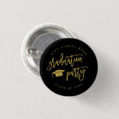 Graduation Party Imitats Gold-Kategorie Button (Vorne & Hinten)
