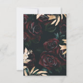 Graduation Party Invintation Black Gold Rose RSVP Karte (Rückseite)