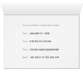 Graduation Party Invitation Black Chalkboard-Look, (Innenansicht Horizontal (Unten))