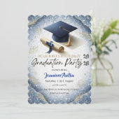 Graduation Party Invitation  Einladung (Stehend Vorderseite)