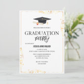 Graduation Party Invitation Elegant Gold Editable Einladung (Stehend Vorderseite)