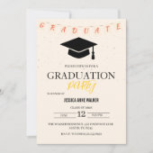 Graduation Party Invitation Elegant Gold Editable  Einladung (Vorderseite)