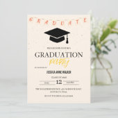 Graduation Party Invitation Elegant Gold Editable Einladung (Stehend Vorderseite)
