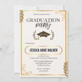 Graduation Party Invitation Elegant Gold Editable Einladung (Vorderseite)