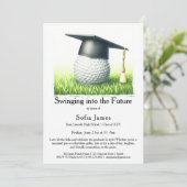 Graduation Party Invitation Golf Theme Einladung (Stehend Vorderseite)