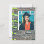 Graduation Party Invitation, Rustic Boards Card Karte (Rückseite)