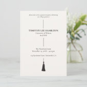 Graduation Party Invitation with Black Tassel Einladung (Stehend Vorderseite)
