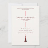 Graduation Party Invitation with Red Tassel Einladung (Vorderseite)