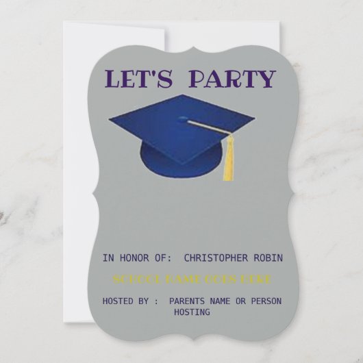GRADUATION PARTY INVITE EINLADUNG (Vorderseite)