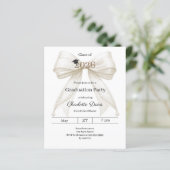 Graduation party ivory bow class 2026 invitation (Stehend Vorderseite)