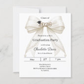 Graduation party ivory bow class 2026 invitation (Vorderseite)