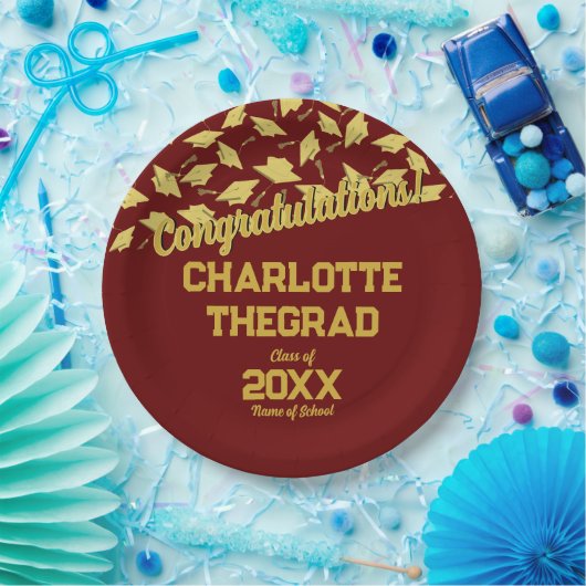Graduation Party liefert Personalisiertes Maroon G Pappteller (Party)