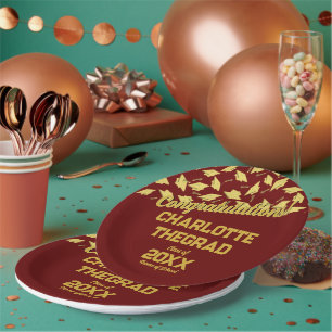 Graduation Party liefert Personalisiertes Maroon G Pappteller
