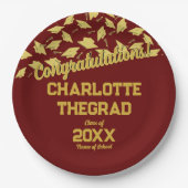 Graduation Party liefert Personalisiertes Maroon G Pappteller (Vorderseite)