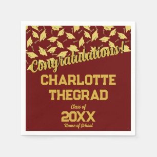 Graduation Party liefert Personalisiertes Maroon G Serviette