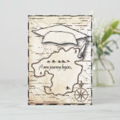 Graduation Party Map Reise zum Erfolg Einladung (Stehend Vorderseite)