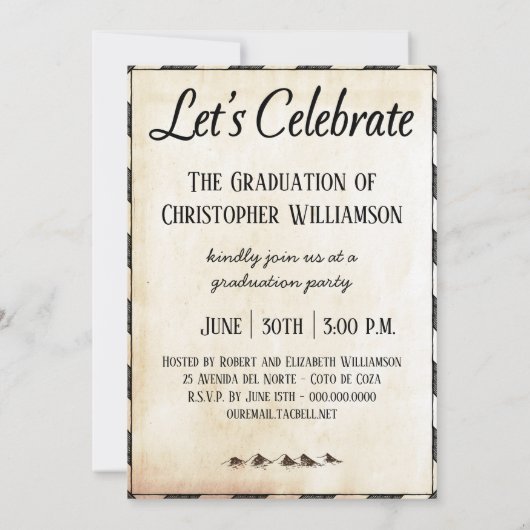 Graduation Party Map Reise zum Erfolg Einladung (Rückseite)