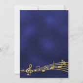 Graduation Party Marine blaue Musik Gold 2025 Einladung (Rückseite)