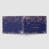 Graduation Party Marine Blue Rose Gold Glitzer 202 Gästebuch (Voll)
