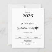 Graduation party modern class of 2026 invitation (Vorderseite)