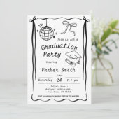 Graduation Party Modern Einladung (Stehend Vorderseite)