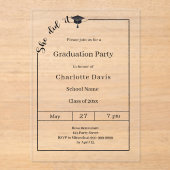 Graduation party modern minimalist She did it Acryleinladungen (Vorderseite)
