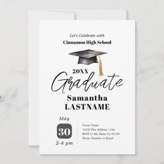 Graduation Party One Photo Invitations Einladung (Vorderseite)