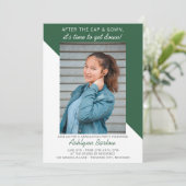 Graduation Party Open House 2023 Foto Green Einladung (Stehend Vorderseite)