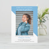 Graduation Party Open House 2023 Foto Light Blue Einladung (Stehend Vorderseite)