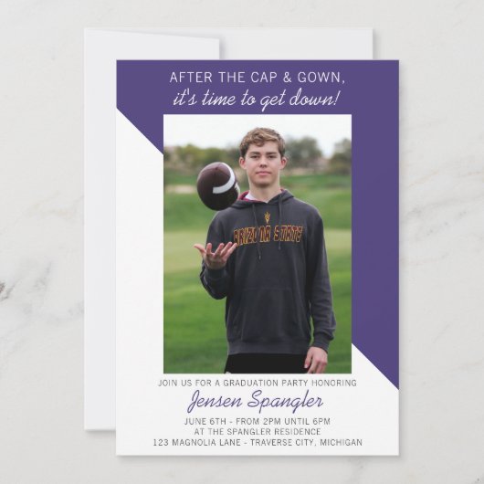 Graduation Party Open House 2023 Foto Lila Einladung (Vorderseite)