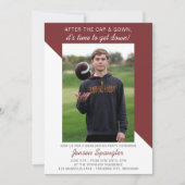 Graduation Party Open House 2023 Foto Maroon Einladung (Vorderseite)