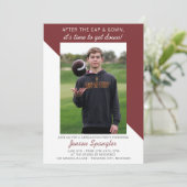 Graduation Party Open House 2023 Foto Maroon Einladung (Stehend Vorderseite)