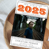 Graduation Party Open House 2023 Foto Orange Einladung