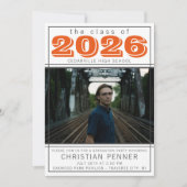 Graduation Party Open House 2023 Foto Orange Einladung (Vorderseite)