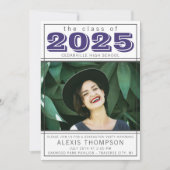 Graduation Party Open House 2024 Foto Lila Einladung (Vorderseite)