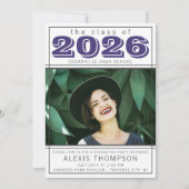 Graduation Party Open House 2024 Foto Lila Einladung (Vorderseite)