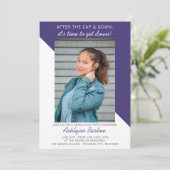 Graduation Party Open House 2024 Foto Lila Einladung (Stehend Vorderseite)