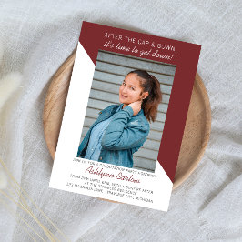 Graduation Party Open House 2024 Foto Maroon Einladung